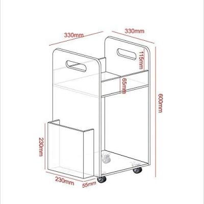 China VONVIK Modern Clear Acrylic Serving Trolley For Hotel Custom High Quality Trolley for sale