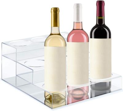 China Viable Popular Custom Clear Acrylic 9 Hole Wine Display Rack for sale