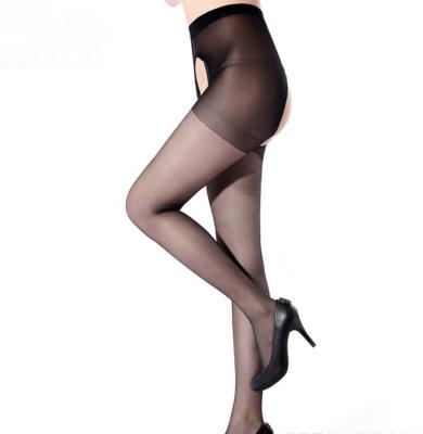 China Super Thin Polyester Core Side Open End Free Simple Stockings, Open End Pantyhose No.6 for sale