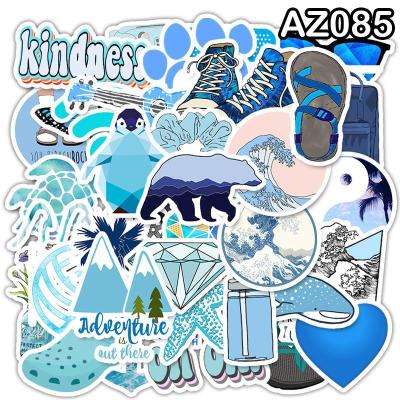 China Blue Paper Car Label Paper Car Sticker 50 PCS Central Institute of Statistics Style Waterproof Sticker Theme Sticker for sale