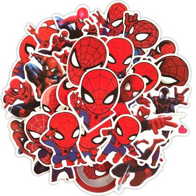 China Marvel 35 pcs of cartoon sticker/personalized bag spider-man car and motorcycle decorative sticker for sale