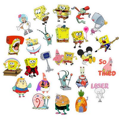 China Wholesale 50PCS/bag Pfunny Cartoon Sticker Wholesale 50PCS/bag Pfunny Cute Cartoon SpongeBob Water Bottle Decoration Sticker for sale