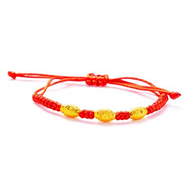 China Other Wholesale Elegant Red Rope Gold Plated Bracelet Diy Resin Hand Made Feng Shui Bracelet For Gift for sale