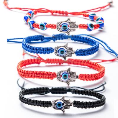 China The Other Lucky Eye Evil Eye Bracelet Handwoven Demon Palm Hamsa Blue Bracelet Wholesale Eye for sale