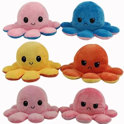 China Funny Toy Cute Gifts for Girls and Kids Double Sided Purple Rocking Wiggle Octopus Cotton Plush Emotional Toy for sale