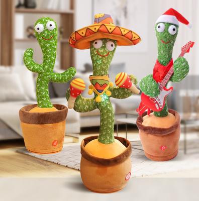 China Toy Amazon Super Funny Hot Talking Singing Music Dancing Cactus With Voice Plush Stuffed Luminous Toys Wholesale for sale