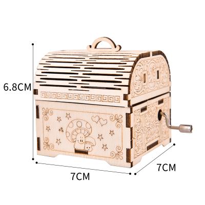 China First Education Fibisonic Laser Cutting Amazon Selling Well Diy Vintage Engraving Wooden Mini Music Box For Gift for sale