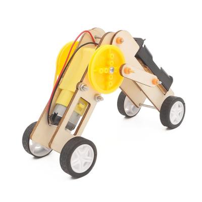 China 2021 New 2021 Wooden IQ Educational Enumerating 3d Rod Rod Education Science Robot Electric Wooden Handmade Model Toy Car For Children for sale