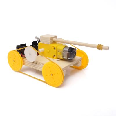 China RC Model Scientific Production Model Science Experiment Kit Diy Electric Small rc tank kids wooden toys for sale