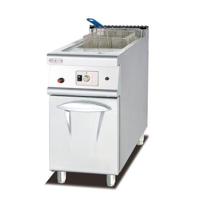 China Hotel Stainless Steel Fryer Equipment 1 Tank 1-Basket Gas Fryer With 28L Cabinet GF-975 for sale