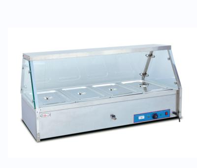 China Hotel 4 Pan Counter Top Commercial Buffet Electric Bain Marie Food Warmer Display Showcase With Glass for sale