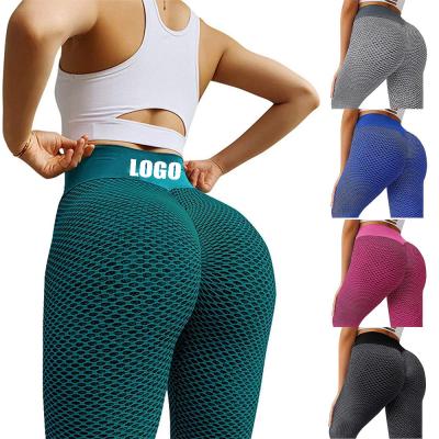 China Seamless Pants Tiktok Tik Tok Scrunch Butt Lift Honeycomb Fitness Yoga Leggings Free Sample Antibacterial High Waist For Women for sale