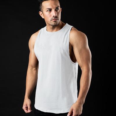 China QUICK DRY Plus Size Customized Logo Wholesale Pure Cotton Gym Fitness Clothing Multi Color Men Casual Tank Top for sale