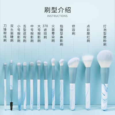 China Angular Blush New Makeup Brush Beginner 12 Brush Soft Non-sticking Beauty Makeup Tool Loose Pointed Painting Brush Te koop