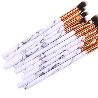 Cina Full set of Brush Beauty Tools Eyebrow Fan Brush 10 High Gloss Eye Fan Fan Marble Eyeshadow Brush Set in vendita