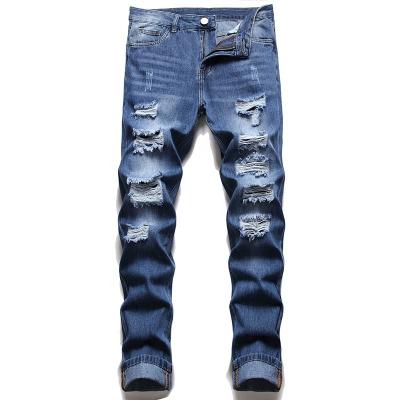 China MJ115 High Street Fashion Breathable Mens Jeans Destroyed Jeans Slim Fit Mens Hip Hop Jeans for sale