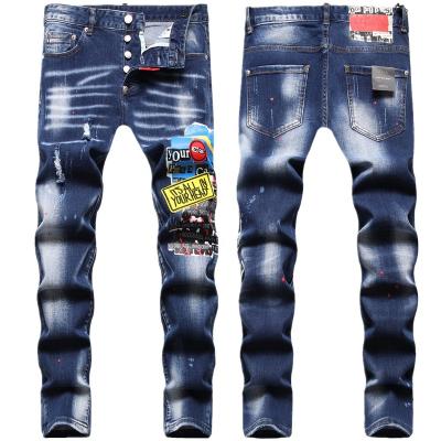 China High Street MJ111 Mens Fashion Mens Designer Printed Jeans Men Personal Punk Nightclub Breathable Jeans Pants Hip Hop Skinny Jeans for sale