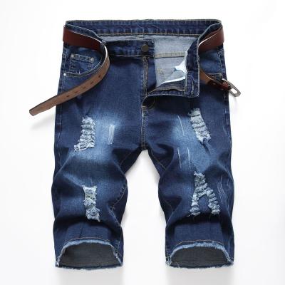 China MS028 high quality breathable jeans shorts men's summer stretch denim pants destroyed denim shorts men for sale