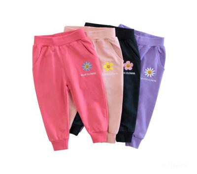 China Multi Colors Kids Homewear Girls Pants Solid Casual Kids Breathable For Sportswear Girl Cotton Trousers for sale