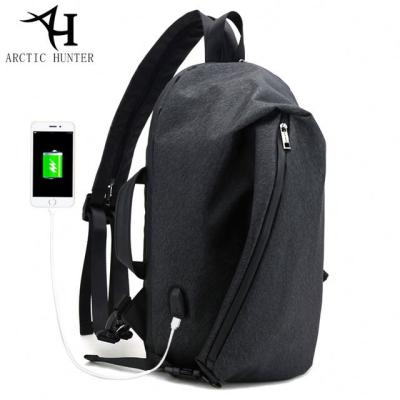 China With ARCTIC USB HUNTER Vintage Casual Laptop Bags For Adults Women Men School Backpack Anti Theft USB Charging Shoulder Backpack Bag for sale