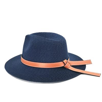 China Foldable Bowknot Straw Hat European and American Straw Hat Panama Straw Wide Brim Summer Fashion Style Straw Hat for sale