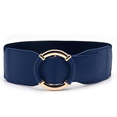 China Fashion Casual Luxury Belt For Women Dress Waist Belt Wide Stretch Thick Thick Webbing PU Leather Waist Belts for sale