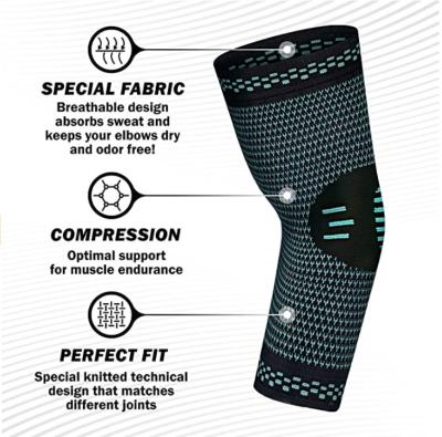 China Customized Adjustable Elasticity Breathable Compression Protective Padded Elbow Support Brace for sale