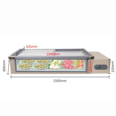 China Double-temperature Various Volum Large Double Door Commercial Frozen Food Island Chest Freezer for sale