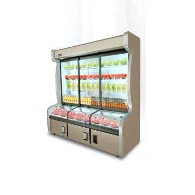 China Vertical Refrigerated Three Temperature Order Cabinet Triple Open Refrigerator Display Cabinet Commercial Supermarket for sale