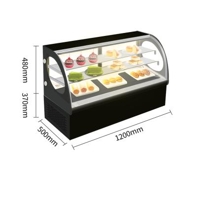 China Cake Single-temperature Refrigerated Refrigerated Small Sushi Cabinet Refrigerated Cabinet Fruit Arc Equivalent Right-Angle Fresh-Keeping Cabinet for sale