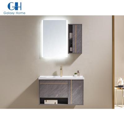 China Modern Best Selling Space Saving Mirrored Modern Vanity Bathroom Cabinet With Storage Cabinet Set for sale