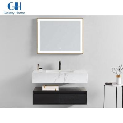 China Modern Model WV02132 Customized Vanity Set Solid Wood Bathroom Vanity Cabinet With Ceramic Basin for sale