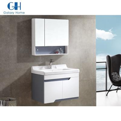 China Wall Mounted Bathroom Vanity Cabinet Model WV02122 Modern Bathroom Wash Cabinets Mirror Ceramic Basin Cabinet for sale