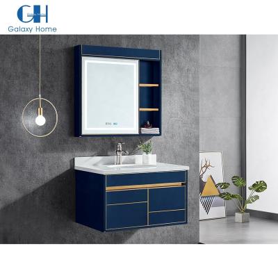 China Modern Hot Selling 304 Stainless Steel Modern Wall Mounted Bathroom Cabinet With Led Square Mirror for sale