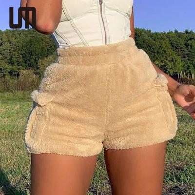 China Liu Ming Fall Winter Breathable 2022 Women Casual Fleece Warm Fluffy Shorts for sale