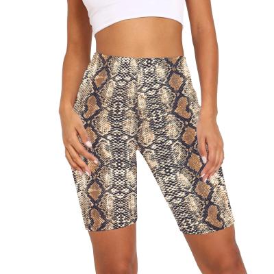 China 2021 Breathable Summer Best Selling Leopard Print Hot Shorts For Women High Waist Sports Biker Slim Shorts for sale