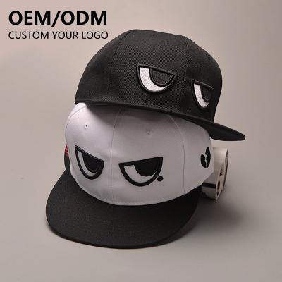 China JOINT Wholesale High Quality 100% Cotton Fashion Sports Cover Logo Men Plain Flat Bill Brim Hip Hop Snapback Hat Custom Hats for sale