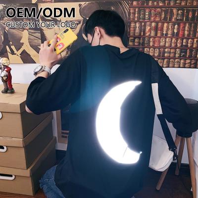 China Anti-wrinkle Summer Luxury Men's 3m Reflective T-shirt Customize Your Brand Design Logo Streetwear Loose Custom Printed T-shirt for sale