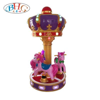 China Coin Operated Amusement Park Amusement Park Machine Joyful Go Around Indoor Three Player Carousel Kiddie Ride Outdoor Kids Rides Horses for sale