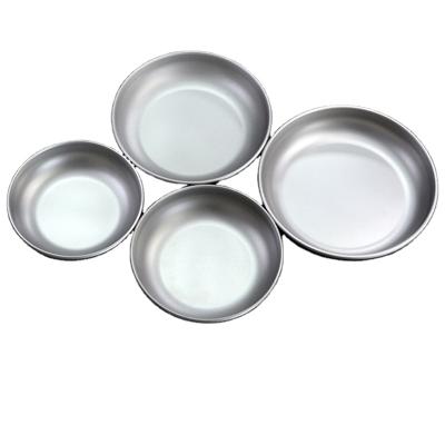 China Outdoor Camping Increasing Food Displacement Anti-scalding Serving Plate Ultralight Titanium Alloy Camping Set BBQ Dinner Dishes for sale