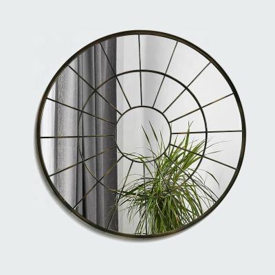 China Series 2 Traditional Black Round Circle Mirror Tray Classroom Antique Wall Mirror For Living Room Bathroom Decorative for sale