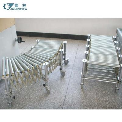 China JOLINMFG fire resistant non power telescopic container loading conveyor truck loaing unloading roller conveyor for sale