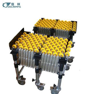 China Antirust Plastic Roller Skid Wheel Flexible Gravity Expansion Conveyor Belt Roller Telescopic Belt Conveyor for sale