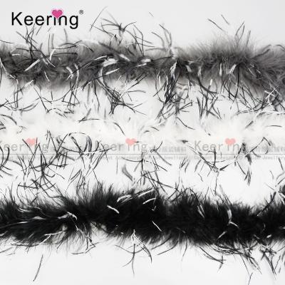 China Wholesale Beautiful Colorful 3D Feather Rag Feather Trims Ostrich Fringe Trim Feathers On Ribbons WFT-024 for sale