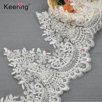 China Wedding Dress Lace Embroidered Floral Water Soluble Trimming Trimming Trimming Trim For Dress Edge Wedding Or Bridal WTPA-189 for sale