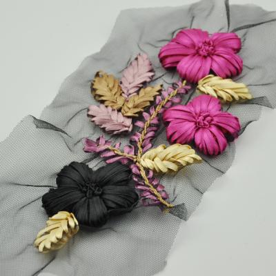 China new design 3D embroidery patch with flower WPHA-109 for sale