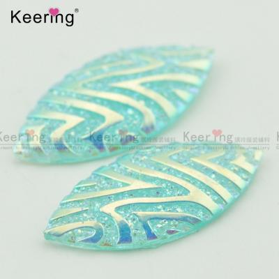 China Wholesale Flatback Sew On Stone Teardrop Drop 40mm Resin Loom WRB-004 for sale