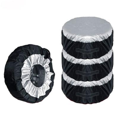 China 1Pc Polyester Tire Cover Case Car Spare Tire Cover Storage Bags Carry Tote Polyester Tire For Cars Wheel Protection Covers Car Accessories for sale