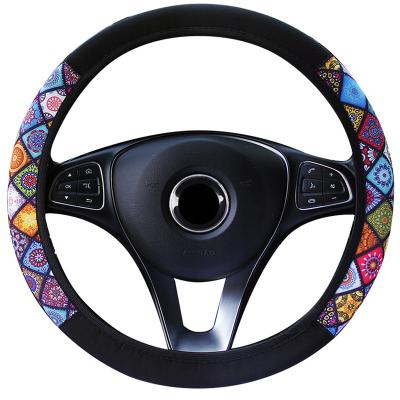 China Diamond Car Steering Wheel Cover Without Ring Elastic Band M Size Hand Bar Protector Wrap For 37-38CM/14.5-15