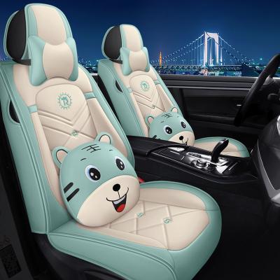 China 2022 Luxury Latest Car Black Leather Seat Cover Suitable For Most Models Breathable Car Seat Cover for sale